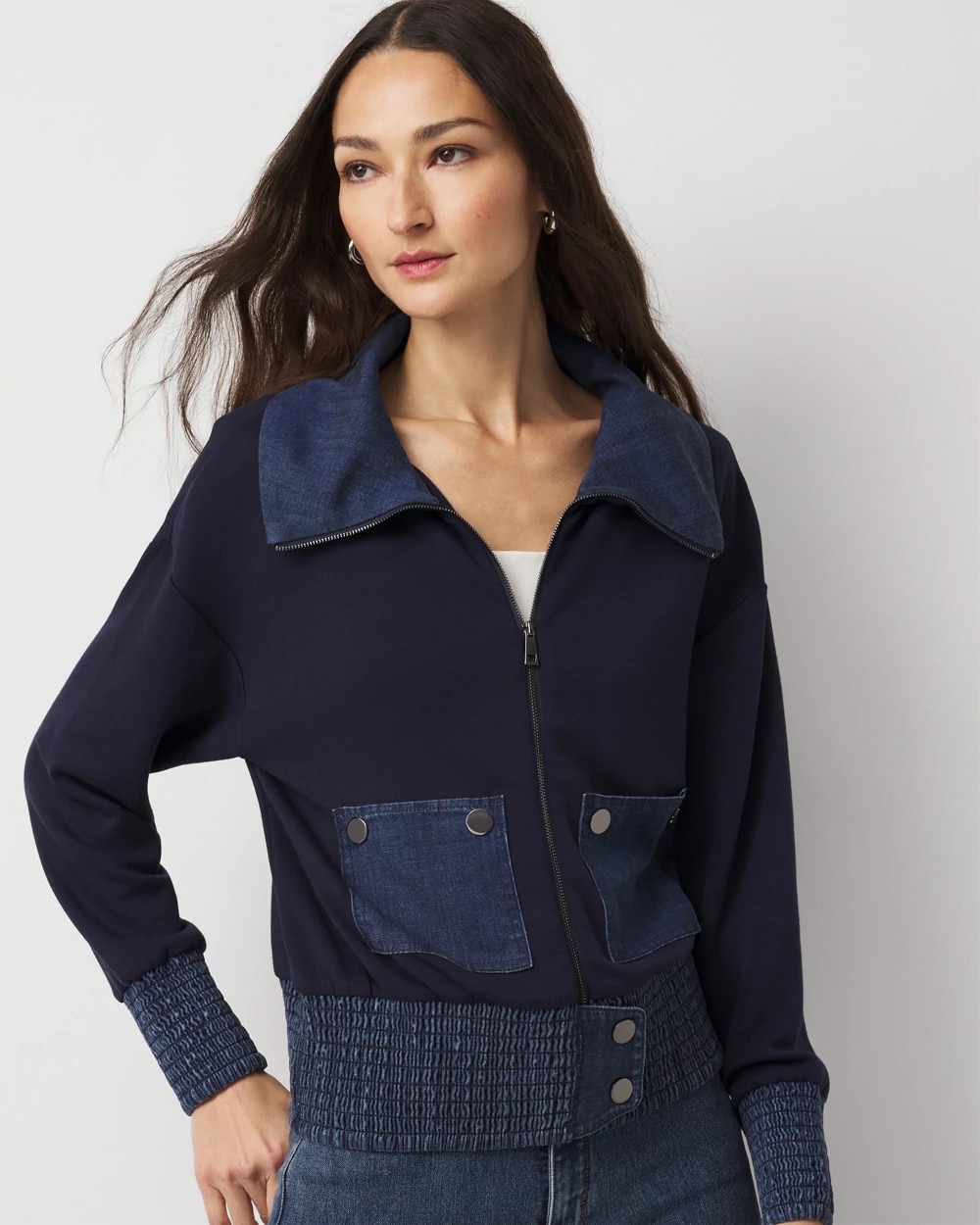 MISOOK Tailored Multi-Stitch Zigzag Knit Jacket | Liberty Center